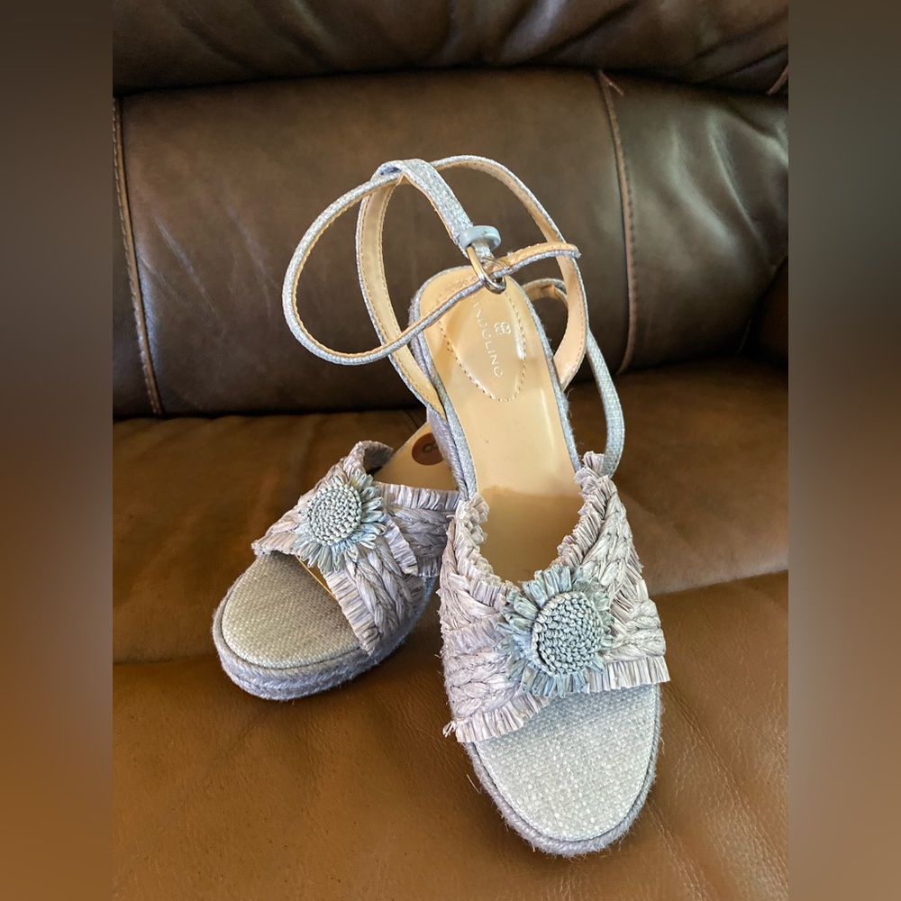 Bandolino Silver Espadrille Sandals